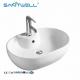 AB8418 Popular White Ceramic Basin Above Counter Basin Countertop Ultra Thin Edge Bathroom Art Basin