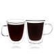 300ml 350ml Hot Selling High Borosilicate Handle Heat Resistant Double Wall Clear Coffee Glass
