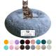 Colorful Luxury Pet Calming Beds Large Comfy Plush Donut Cat Bed