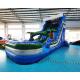 Palm Tree Blue Bounce House Inflatable Water Slide Digital Printing