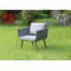 Customized 1 Seater Outdoor Dining Room Furniture 300KG Load Rattan Outdoor Couch