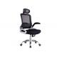 Mesh Fabric High Back Office Chair With Headrest Adjustable Arm Swivel Chrome Foot
