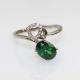 Fashion Jewelry Oval Green Cubic Zircon Sterling Silver Ring(R242)