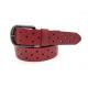Fashion Red Ladies Leather BeltsWith Shinny Gunmetal Buckle / Skinny Waist Belts For Dresses