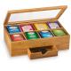 luxury custom bamboo acrylic tea box organizer