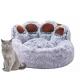 Amazon Hot Sale Nice Quality Pet Winter Soft Warm Heating Nest Round Donut Bed For Pet Dog Cat