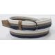 Taupe PU Tip And Loop Mens Woven Elastic Belt  , Multi Colors Woven Stretch Belt