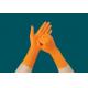 Household Orange Nitrile Disposable Gloves 7g Gram 30CM Industrial Cleaning