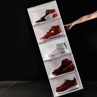 Magnetic 39X29cm Plastic Shoe Box Organizer Plastic Container For Sneakers