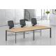 Office Space Meeting Table Desk Steel frame Legs And Wooden mDF Top With Socket