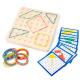 Kids 15cm Tie Nail Wooden Math Toy Math Wooden Blocks Montessori Graphic Board