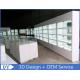 Fashion Store Jewelry Display Cases With Tempered Glass Shinning White