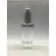 Luxury Clear Glass Dropper Bottle 30ml Silver Dropper For Serum Essential Oil