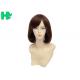 Short Wave Pure Brown Synthetic Hair Wigs For Lady / Heat Safe Synthetic Wigs