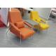 Orange Yellow Modern Fabric Dining Chairs Sponge Filled