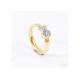 Attractive Stainless Steel Gold Ring , Stainless Steel Diamond Ring For Women