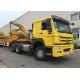Yellow 40ft Truck Mounted Crane 3 Axle Self Loading Container Truck Trailer