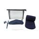 Five Contents Blue Airline Amenity Kits / PVC Pouch Travel Kits For Flying
