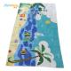 Custom Printed Sand Repellent Beach Towel Palm Tree For Surfing