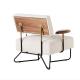 Upholstery Fiberglass Arm Chair QT Chair Powder Coated Steel Frame
