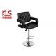 Luxury Black Leather Modern Kitchen Counter Stools With Backs