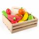 Colored 19cm Wooden Fruit Cutting Set Toy Kid Education