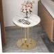 Popular Elegant Side Table With Stainless Steel Base Metal Marble Family Use