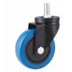 medium duty 5 threaded stem blue elastic rubber caster, 5 screw high elastic rubber castor