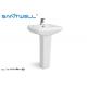 Bathroom Pedestal Basins SWC3841 Oval Ceramic Hand Wash Basin European Market