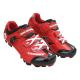 Microfiber Upper Bright Cycling Shoes Red And Black Color Low Wind Resistance