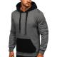 Factory High Quality Black Grey Cotton Polyester Sport Gym Adjustable Men's Hoodie Sweatshirts