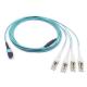 OM3 Multimode Patch Cord , MTP To LC Uniboot Duplex Fiber Optic Cable For Data Centers