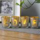 Electroplated Matte Glass Candle Holders With Morden Pattern