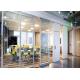 Interior Folding Partition Walls Collapsible Aluminum Frame Glass Divider