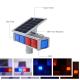 Solar LED warning light | outdoor construction light | signal strobe light red and blue four lights | double-sided road