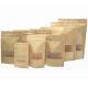Reusable food pouch stand up zip lock kraft paper bags with window Manufacturer