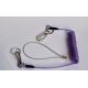 Custom special OEM purple plastic spiral coil lanyard tether stretch leash w/hook&key ring