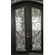 Finished Surface Arched Top Wrought Iron Door Front Entry Door With Rain Tempered Glass For  House