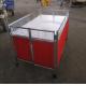 Movable Supermarket Accessories Promotion Table Stand With Wheels For Retail Store