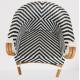 Bamboo garden furniture plastic rattan wicker woven luxury outdoor dining chair armrest zebra chai---6306