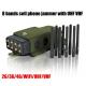 5.5W High Frequency Jammer 8 Antenna , Portable Cell Phone Jammer With Nylon Case Lojack