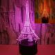 OEM Tourist attraction building logo Eiffel Tower 3D night Light Creative Visual Stereo LED Touch Switch Table Lamp