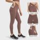 Breathable Side Pocket Yoga Pants Elastic Ladies Cross Waist Sports Tights