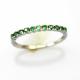 Women Jewelry Sterling Silver Pave Created Emerald Band Ring (FR0164)