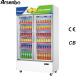 Arsenbo Practical Commercial Beverage Refrigerator With 2 Glass Door