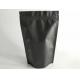 Matt Black Stand Up Pouch Bags 250g 500g 140 Micron Thickness Customized Print Logo