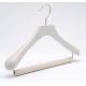 antique white with bar luxury wholesale 2018 high quality custom logo solid wooden hanger