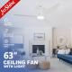 Energy Saving White/Black Ceiling Fan With Dimmable Light Remote Control DC Motor Speed 6 Speeds Choice