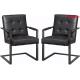 Black Leather Executive Office Chair , Modern Office Meeting Room Chairs