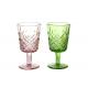 Smooth Rim 88mm Colored Crystal Wine Glasses , Lead Free 10 Ounce Wine  Goblet Glasses